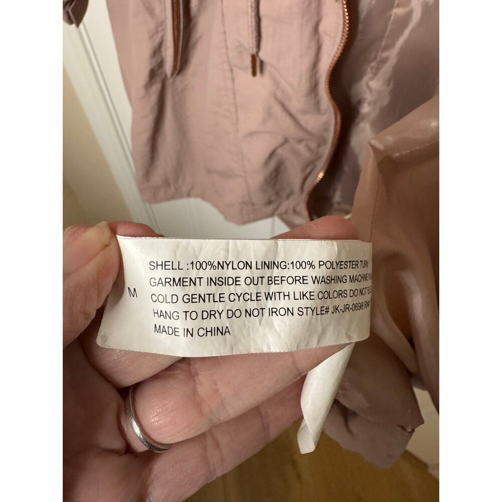 1 Sunset Lane Women's Lined Anorak Rain Jacket Windbreaker Dusty Pink Med - Picture 4 of 8